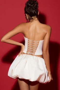 Oh Polly Skirts & Skorts | Bottoms^Bubble Hem Micro Mini Skirt in White