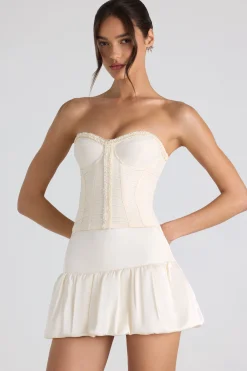 Oh Polly Skirts & Skorts | Co-Ords^Bubble Hem Mid-Rise Micro Mini Skirt in Ivory