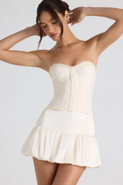 Oh Polly Skirts & Skorts | Co-Ords^Bubble Hem Mid-Rise Micro Mini Skirt in Ivory