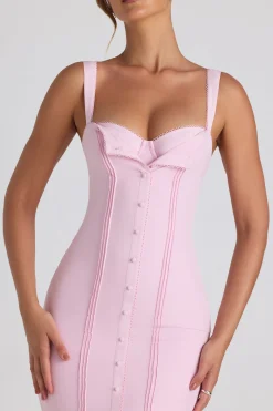Oh Polly Wedding Guest | Georgette And Chiffon^Button-Detail Midaxi Dress in Soft Pink SoftPink