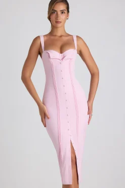 Oh Polly Wedding Guest | Georgette And Chiffon^Button-Detail Midaxi Dress in Soft Pink SoftPink