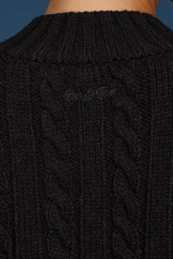Oh Polly Knitwear^Cable-Knit Cropped Cardigan in Black