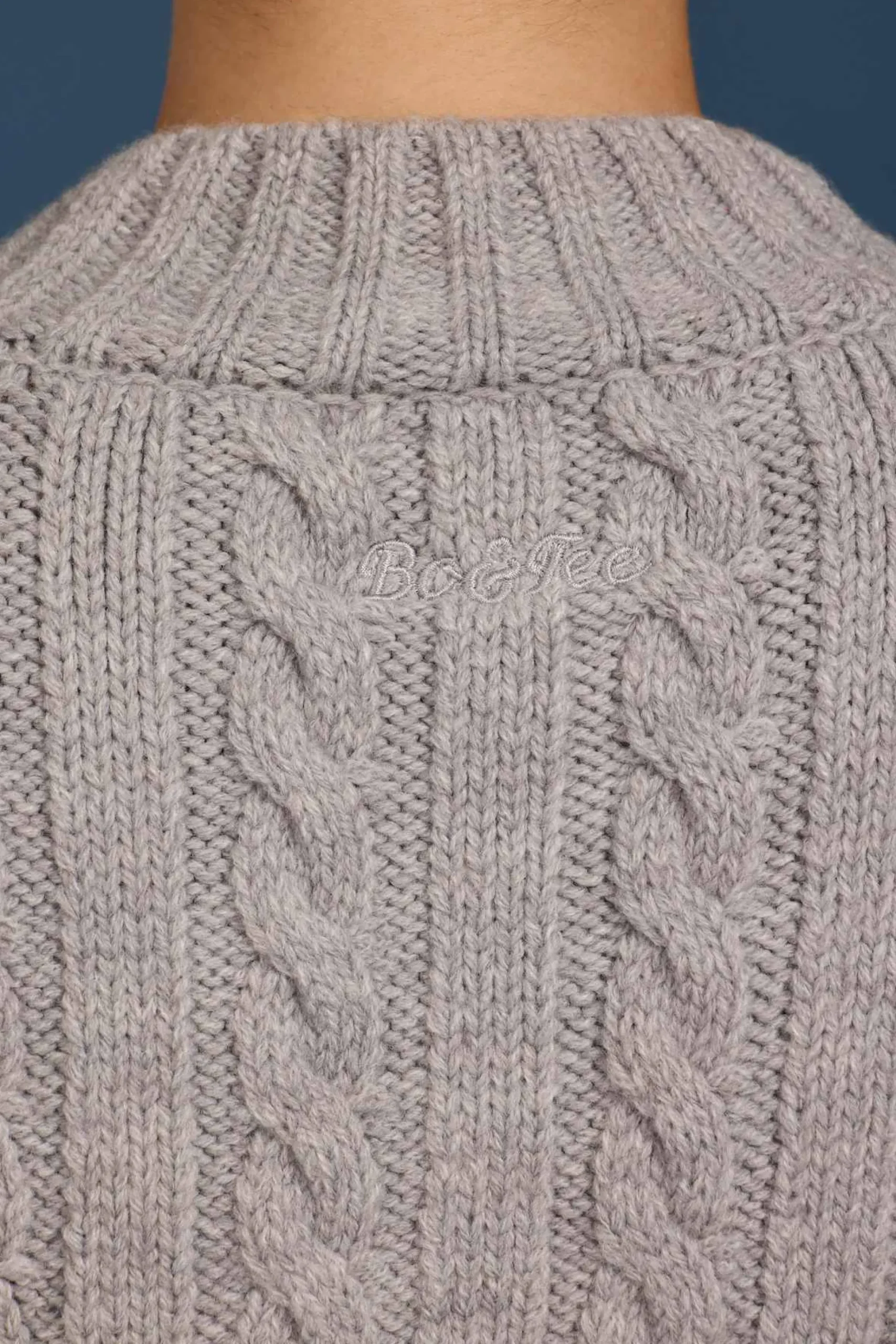 Oh Polly Knitwear^Cable-Knit Cropped Cardigan in Grey Marl GreyMarl