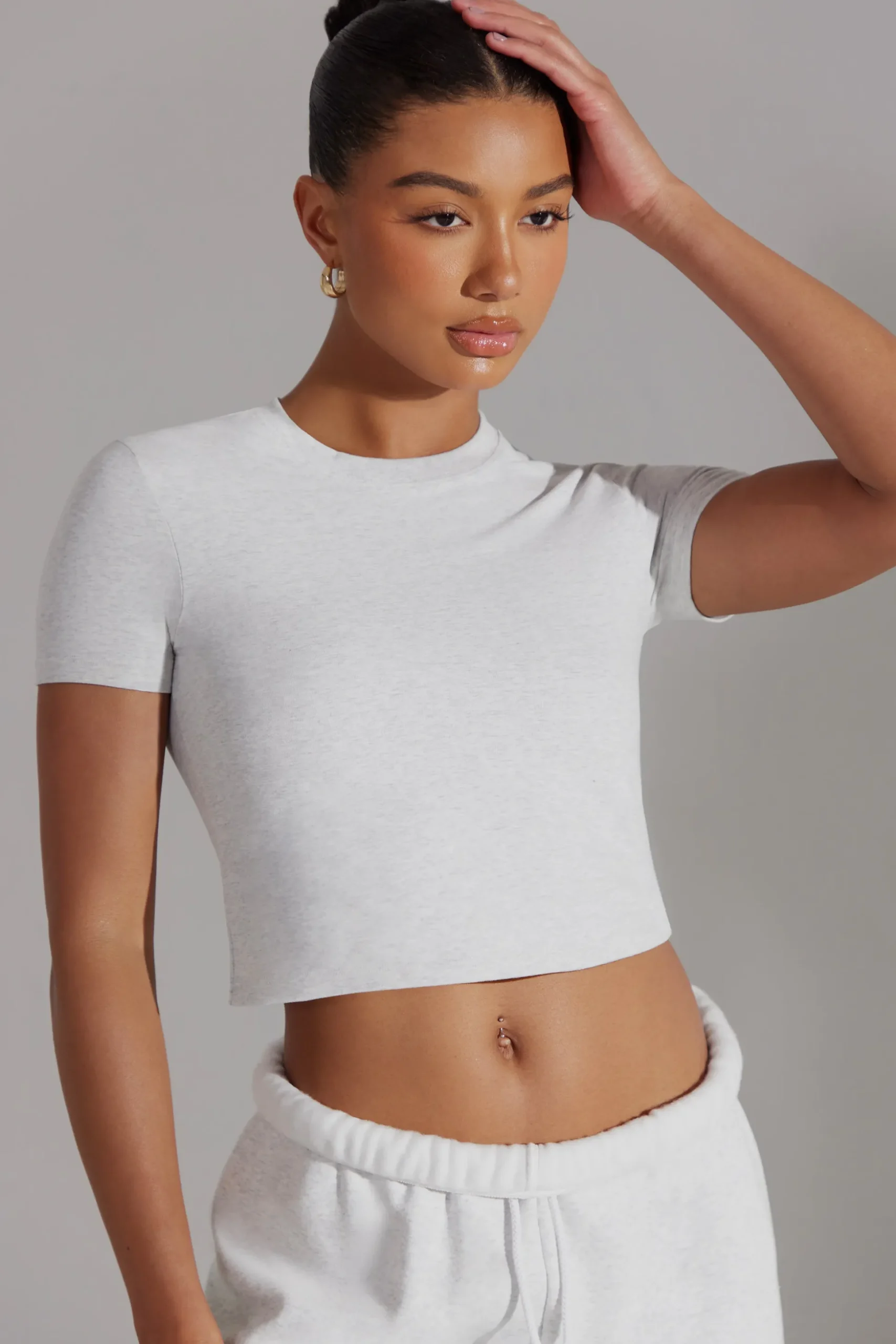 Oh Polly Tee'S & Tanks | Matching Sets^Cap Sleeve Baby Tee in Heather Grey HeatherGrey
