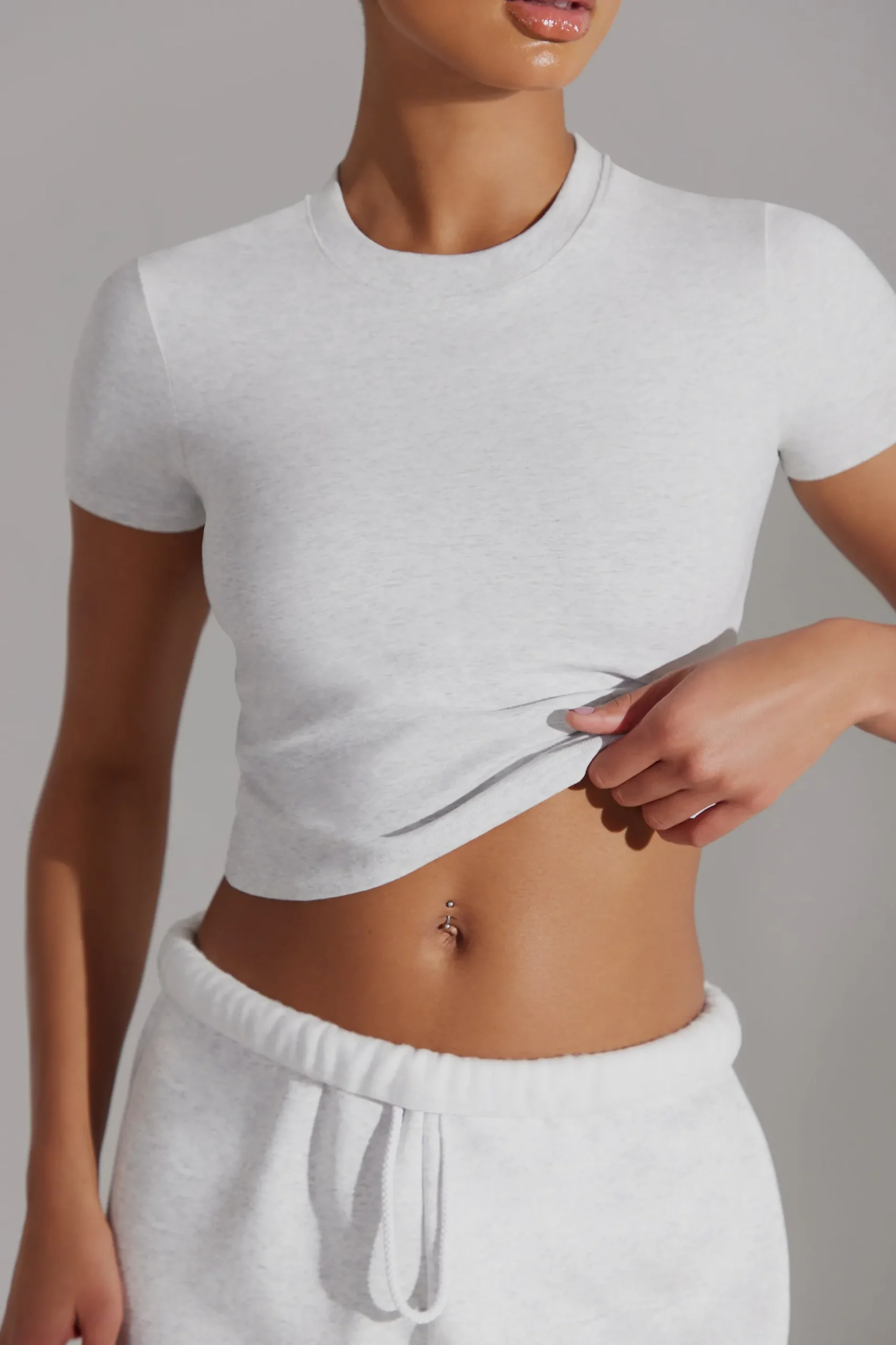 Oh Polly Tee'S & Tanks | Matching Sets^Cap Sleeve Baby Tee in Heather Grey HeatherGrey