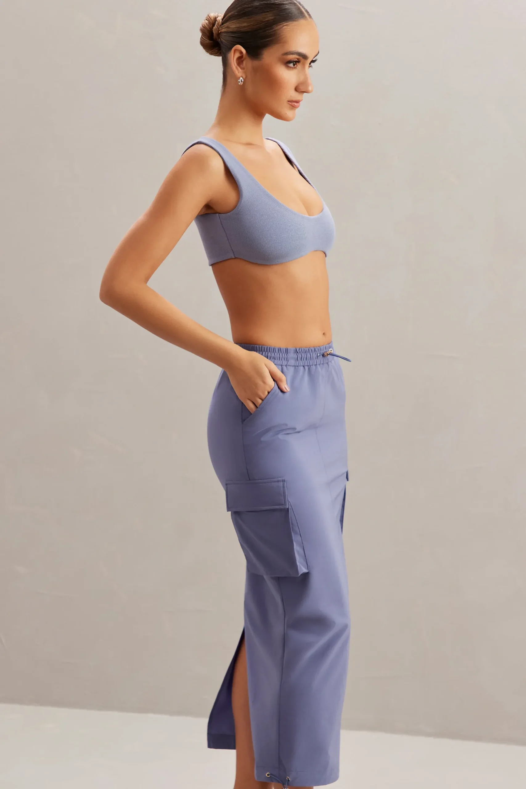 Oh Polly Women'S Clothing Sale - $65 And Under | Women'S Clothing Sale - $40 And Under^Cargo Maxi Skirt in Dusty Blue Navy
