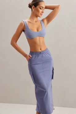 Oh Polly Women'S Clothing Sale - $65 And Under | Women'S Clothing Sale - $40 And Under^Cargo Maxi Skirt in Dusty Blue Navy