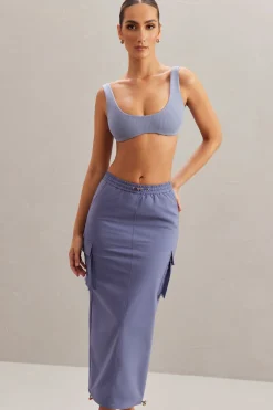 Oh Polly Women'S Clothing Sale - $65 And Under | Women'S Clothing Sale - $40 And Under^Cargo Maxi Skirt in Dusty Blue Navy