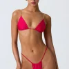 Oh Polly Bikini Sets | Bikini Tops^Chain-Embellished Triangle Bikini Top in Raspberry Pink RaspberryPink