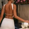 Oh Polly Co-Ords | Tops^Choker-Detail Bandeau Top in White