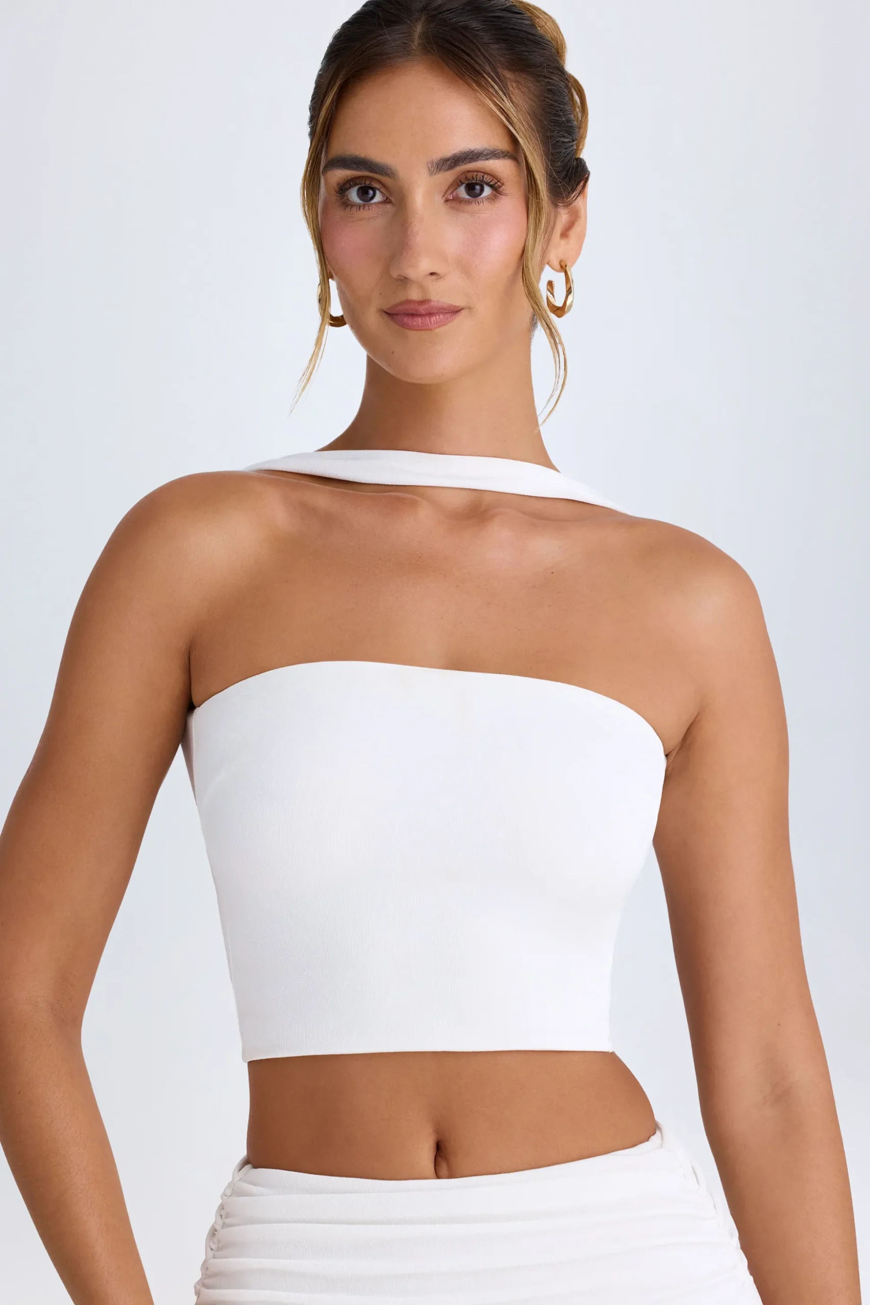 Oh Polly Co-Ords | Tops^Choker-Detail Bandeau Top in White