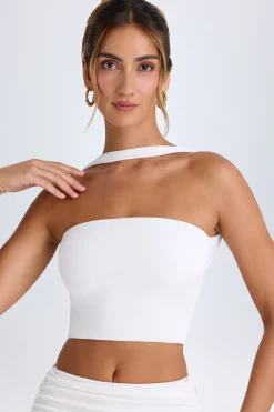 Oh Polly Co-Ords | Tops^Choker-Detail Bandeau Top in White