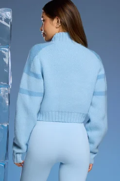 Oh Polly Knitwear | Tops^Chunky Knit Cropped Jumper in Baby Blue BabyBlue