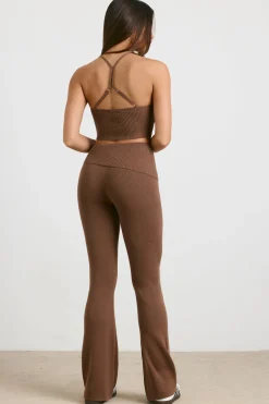 Oh Polly Knitwear | Matching Sets^Chunky Knit Kick Flare Trousers in Espresso