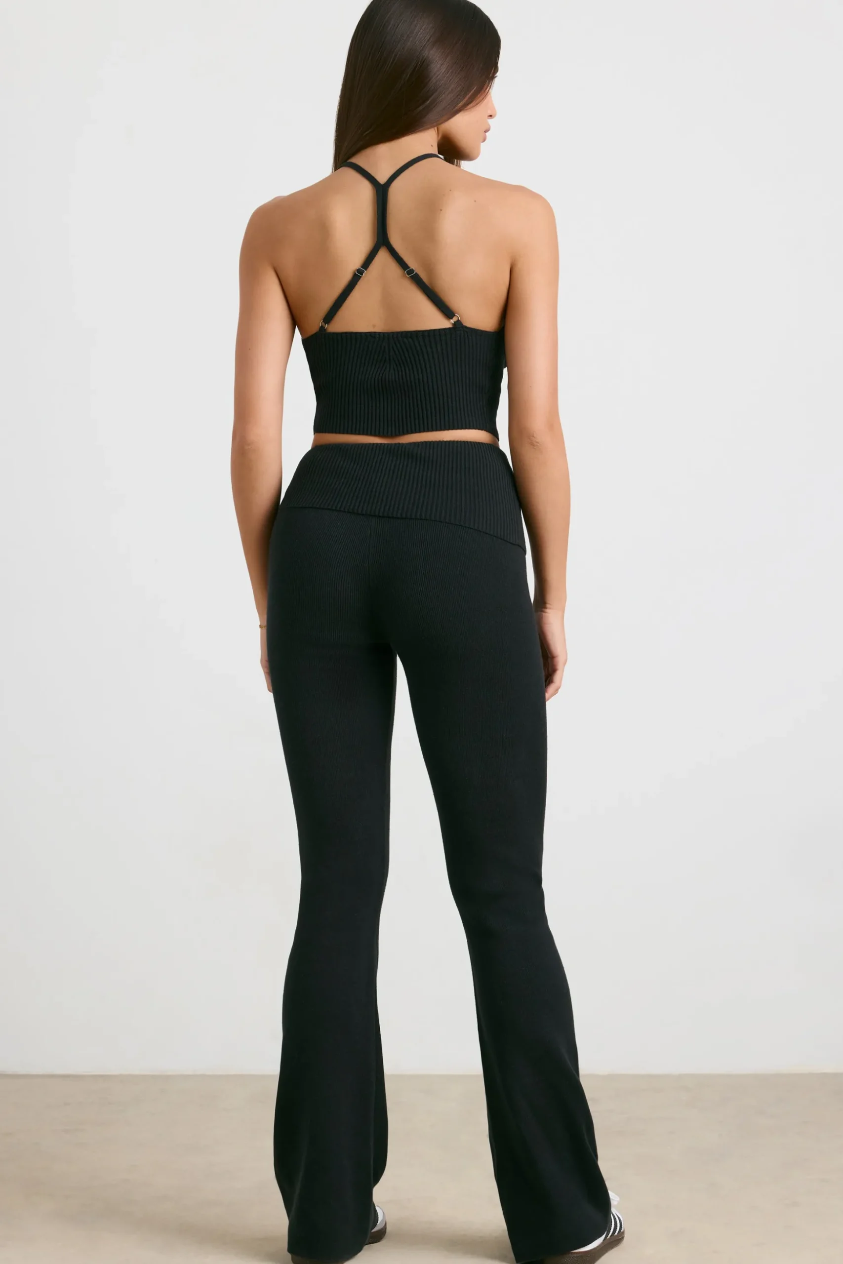Oh Polly Knitwear | Matching Sets^Chunky Knit Kick Flare Trousers in Black