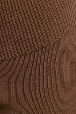 Oh Polly Knitwear | Matching Sets^Chunky Knit Kick Flare Trousers in Espresso