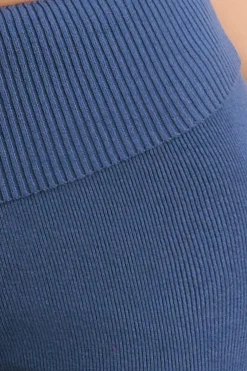 Oh Polly Knitwear | Matching Sets^Chunky Knit Kick Flare Trousers in Washed Navy WashedNavy