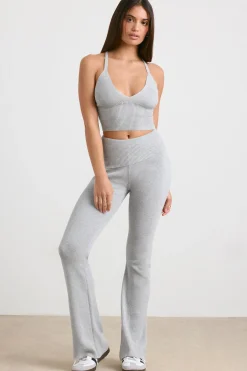 Oh Polly Knitwear | Matching Sets^Chunky Knit Kick Flare Trousers in Heather Grey HeatherGrey