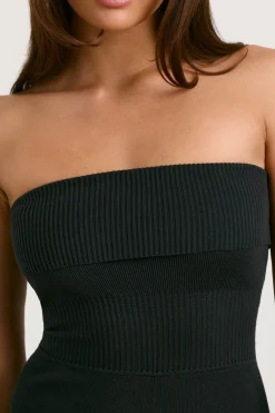 Oh Polly Knitwear^Chunky Knit Kick Flare Unitard in Black