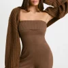 Oh Polly Knitwear^Chunky Knit Shrug in Espresso