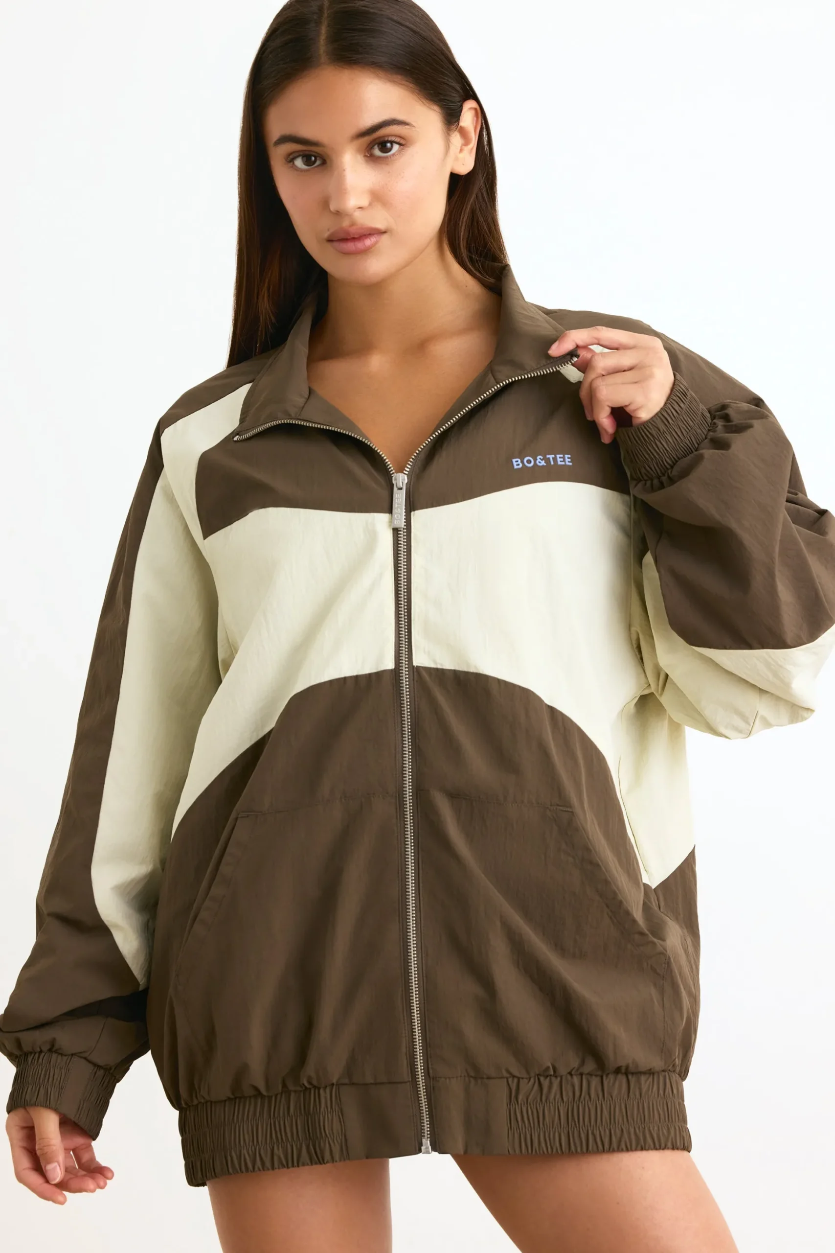 Oh Polly Coats | Tracksuits^Colourblock Track Jacket in Espresso