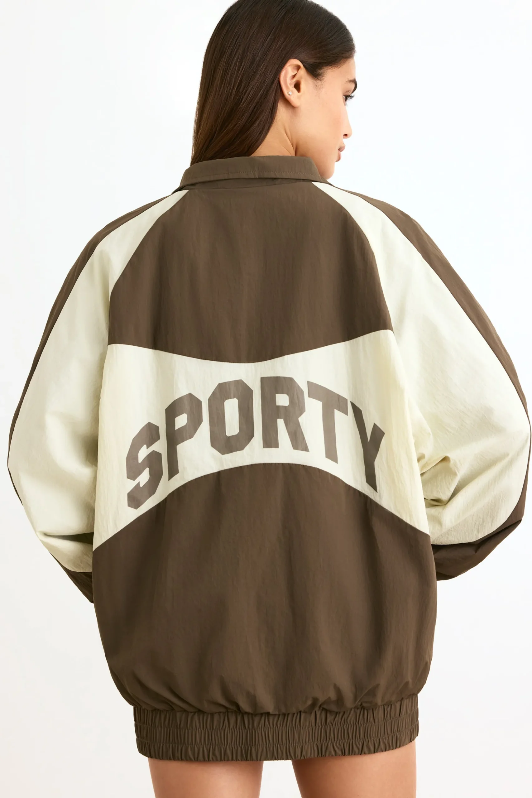 Oh Polly Coats | Tracksuits^Colourblock Track Jacket in Espresso