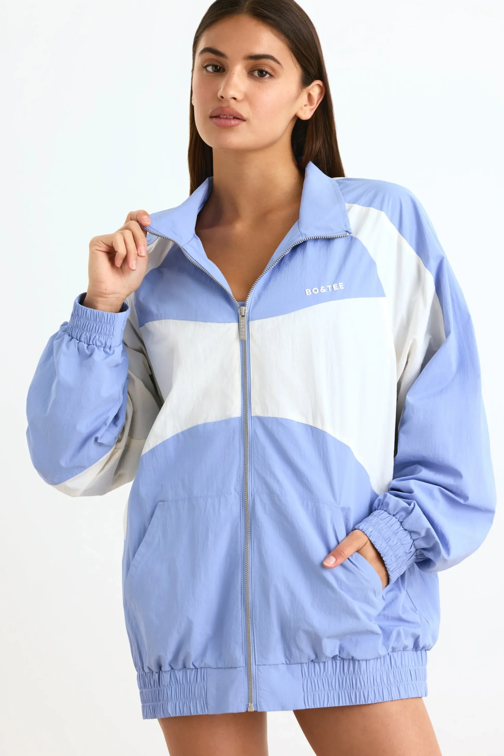 Oh Polly Coats | Tracksuits^Colourblock Track Jacket in Lavender Blue LavenderBlue
