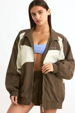 Oh Polly Coats | Tracksuits^Colourblock Track Jacket in Espresso