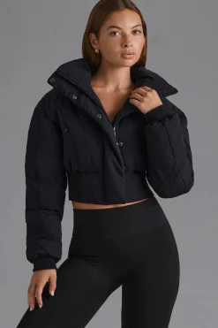 Oh Polly Coats | Tops^Contour Hooded Cropped Puffer Jacket in Black