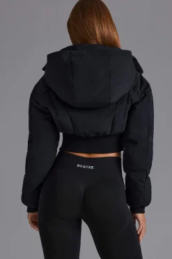 Oh Polly Coats | Tops^Contour Hooded Cropped Puffer Jacket in Black