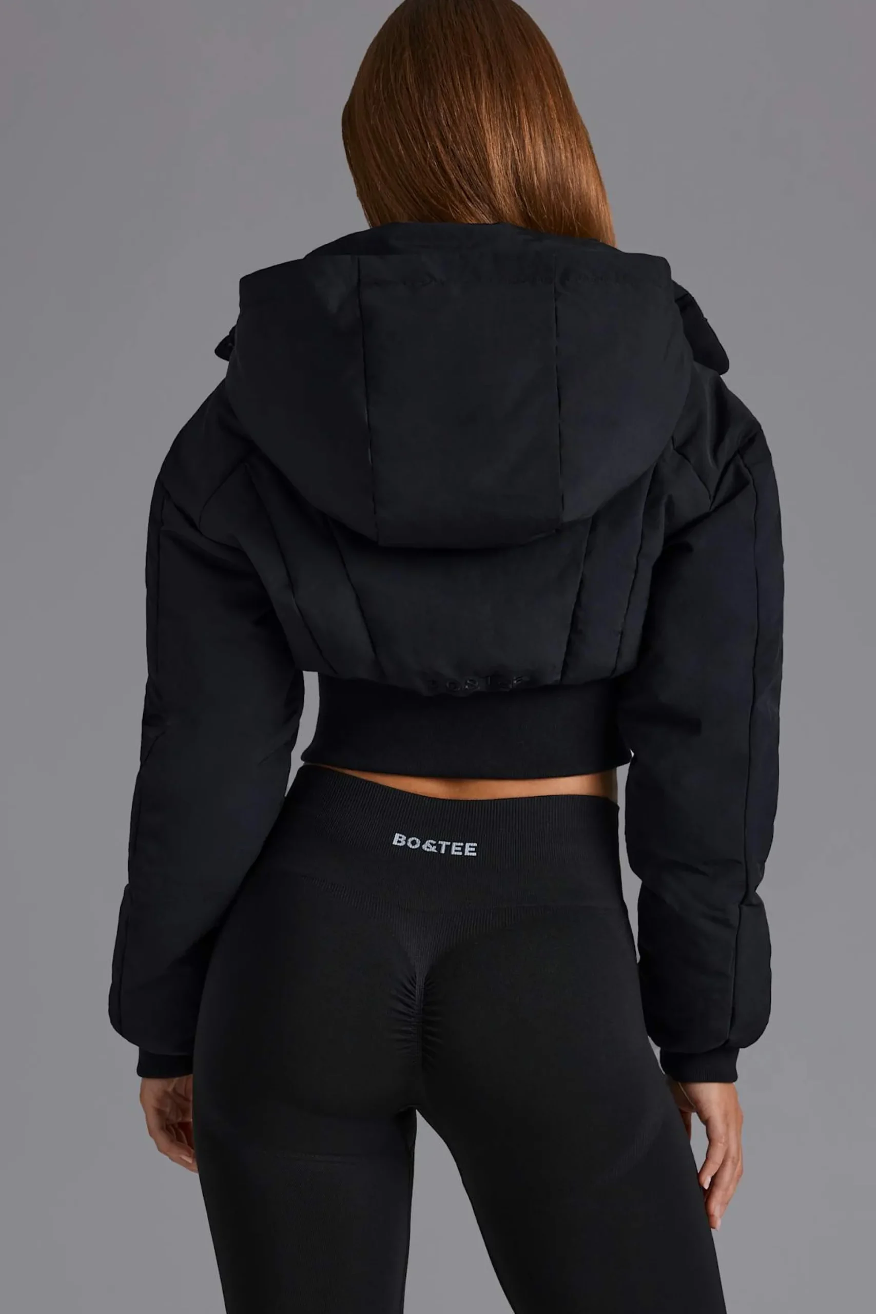 Oh Polly Coats | Tops^Contour Hooded Cropped Puffer Jacket in Black