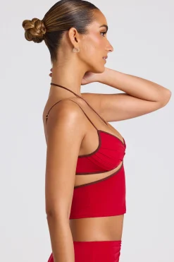 Oh Polly Women'S Clothing Sale - $65 And Under | Women'S Clothing Sale - $40 And Under^Contrast Binding Cami Top in Fire Red FireRed