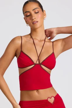 Oh Polly Women'S Clothing Sale - $65 And Under | Women'S Clothing Sale - $40 And Under^Contrast Binding Cami Top in Fire Red FireRed