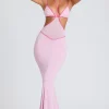 Oh Polly Women'S Clothing Sale - $65 And Under^Contrast Binding Cut Out Evening Gown in Soft Pink SoftPink