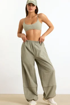 Oh Polly Tracksuits^Convertible Wide Leg Track Pants in Mineral