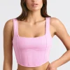 Oh Polly Matching Sets | Tops^Corset Crop Top in Bubblegum Pink BubblegumPink