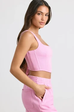 Oh Polly Matching Sets | Tops^Corset Crop Top in Bubblegum Pink BubblegumPink