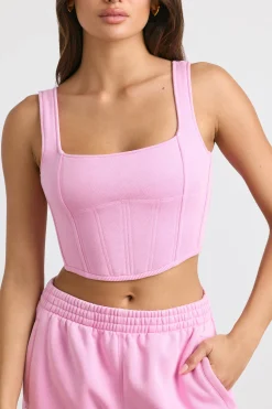 Oh Polly Matching Sets | Tops^Corset Crop Top in Bubblegum Pink BubblegumPink