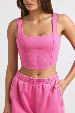 Oh Polly Matching Sets | Tops^Corset Crop Top in Hot Pink HotPink