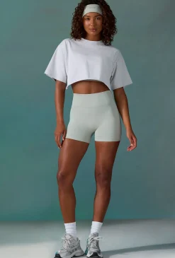 Oh Polly Tee'S & Tanks | Matching Sets^Cotton Cropped Oversized T-Shirt in Ice Grey IceGrey