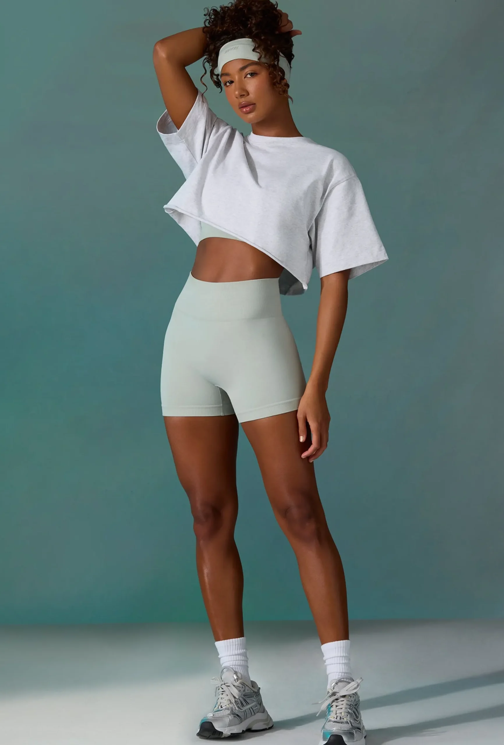 Oh Polly Tee'S & Tanks | Matching Sets^Cotton Cropped Oversized T-Shirt in Ice Grey IceGrey