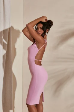 Oh Polly Women'S Clothing Sale - $65 And Under | Women'S Clothing Sale - $40 And Under^Cowl Neck Backless Midi Dress in Pink