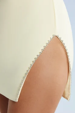 Oh Polly Women'S Clothing Sale - $65 And Under | Women'S Clothing Sale - $40 And Under^Cowl Neck Thigh Split Mini Dress in Ivory