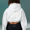 Oh Polly Sweatshirts | Matching Sets^Cropped Drawstring Hooded Sweatshirt in Ice Grey IceGrey