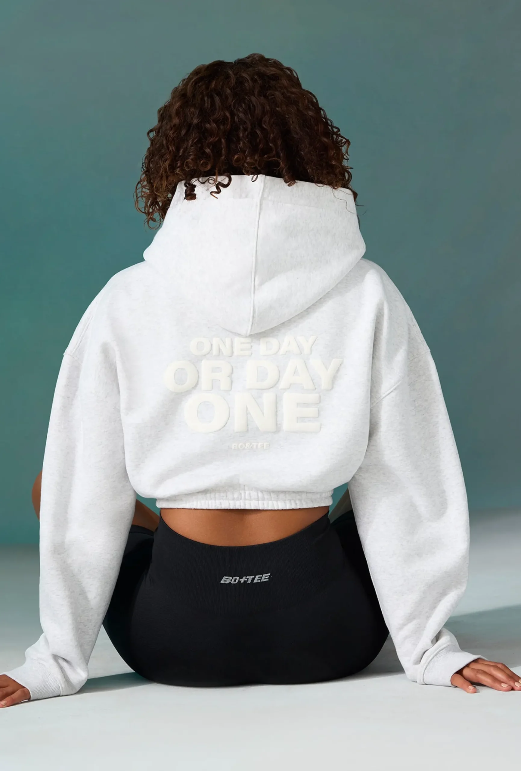 Oh Polly Sweatshirts | Matching Sets^Cropped Drawstring Hooded Sweatshirt in Ice Grey IceGrey