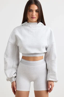 Oh Polly Tracksuits | Sweatshirts^Cropped Hoodie in Grey Marl GreyMarl