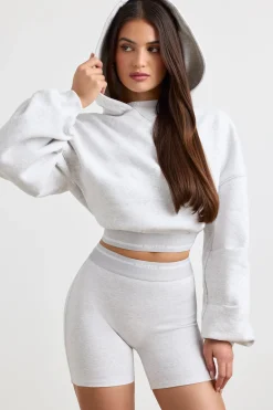 Oh Polly Tracksuits | Sweatshirts^Cropped Hoodie in Grey Marl GreyMarl