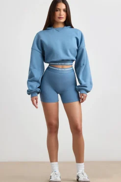 Oh Polly Women'S Clothing Sale - $65 And Under | Women'S Clothing Sale - $40 And Under^Cropped Hoodie in Steel Blue GreyMarl
