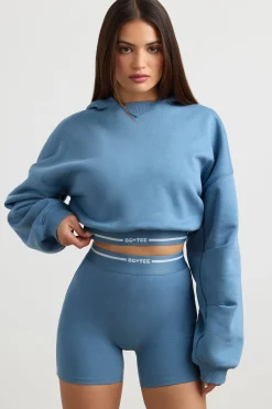 Oh Polly Women'S Clothing Sale - $65 And Under | Women'S Clothing Sale - $40 And Under^Cropped Hoodie in Steel Blue GreyMarl