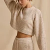 Oh Polly Knitwear | Tracksuits^Cropped Knit Jumper in Cream Marl CreamMarl